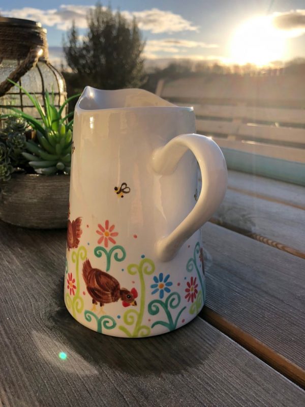 Hand painted, Chicken, Jug, Milk Jug, Ceramic, Pottery, Gifts for Friends and Family - Image 4