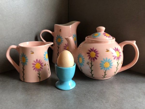 Hand Painted, Pink, Teal, Purple, Floral, Jug. Medium, Ceramic, Pottery, Gifts for Friends and Family - Image 3