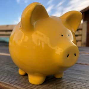 Hand Painted, Yellow, Piggy Bank, Small, Ceramic, Pottery, Gifts for Friends and Family, Traditional