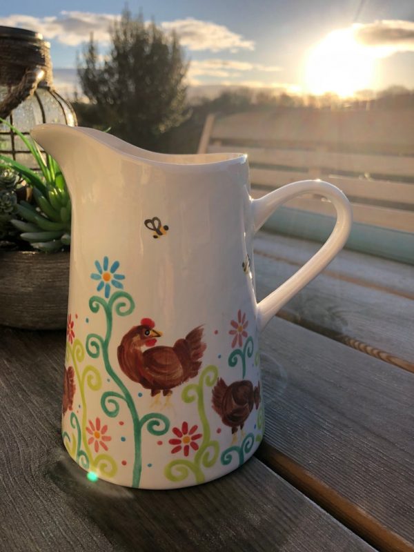 Hand painted, Chicken, Jug, Milk Jug, Ceramic, Pottery, Gifts for Friends and Family - Image 2