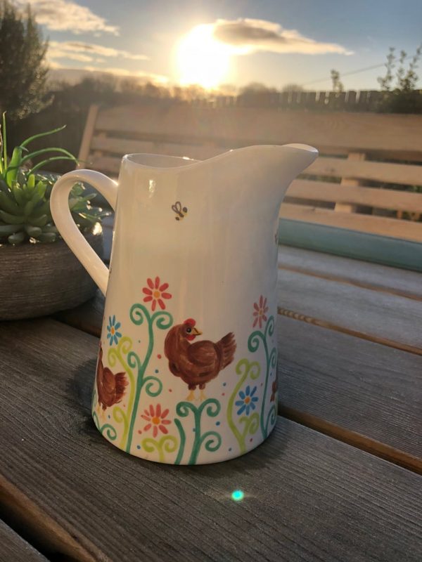 Hand painted, Chicken, Jug, Milk Jug, Ceramic, Pottery, Gifts for Friends and Family - Image 3