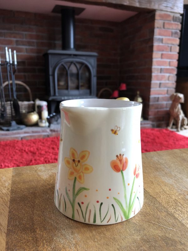 Hand Painted, Springtime, Daffodil, Tulip, Jug, Small, Ceramic, Pottery, Gifts for Friends and Family - Image 5