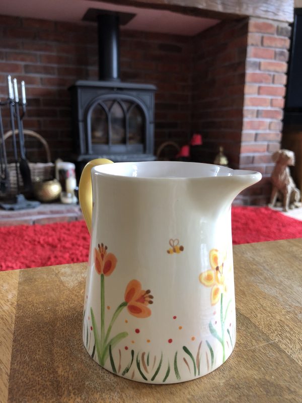 Hand Painted, Springtime, Daffodil, Tulip, Jug, Small, Ceramic, Pottery, Gifts for Friends and Family - Image 4