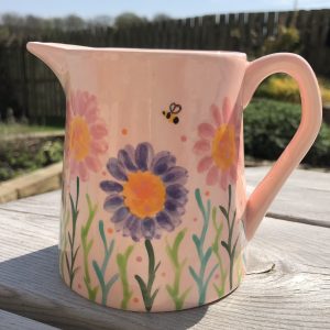 Hand Painted, Pink, Lavender, Jug, Small, Ceramic, Pottery, Gifts for Friends and Family
