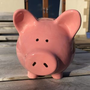 Pink, Hand Painted, Piggy Bank, Medium, Ceramic, Pottery, Gifts, Children, Traditional, Birthday