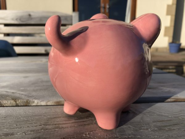 Pink, Hand Painted, Piggy Bank, Medium, Ceramic, Pottery, Gifts, Children, Traditional, Birthday - Image 3