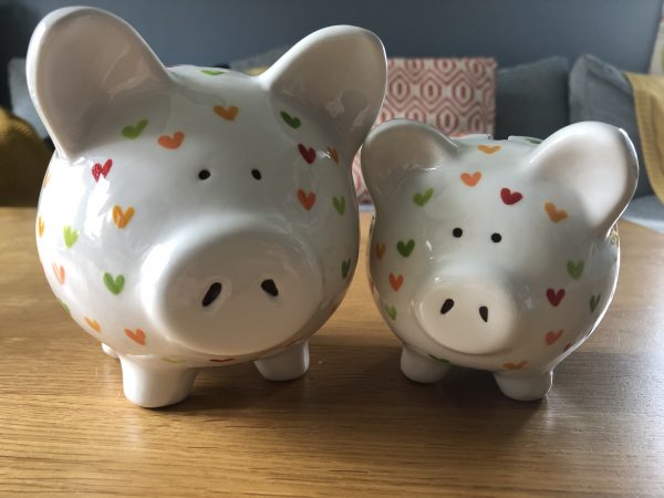 Hand Painted, Multicoloured Heart, Piggy Bank, Medium, Ceramic, Pottery, Gifts, Children, Birthday - Image 5