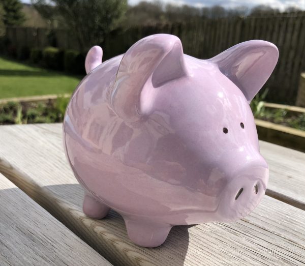 Hand Painted, Purple, Piggy Bank, Medium, Ceramic, Pottery, Gifts, Children, Birthday, Christmas - Image 2