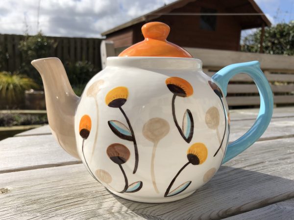 Hand Painted, Summer, Seeds, Teapot, Ceramic, Pottery, Gifts for Friends and Family