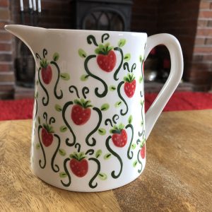 Hand Painted, Strawberry, Jug, Small, Ceramic, Pottery, Summer, Gifts for Friends and Family