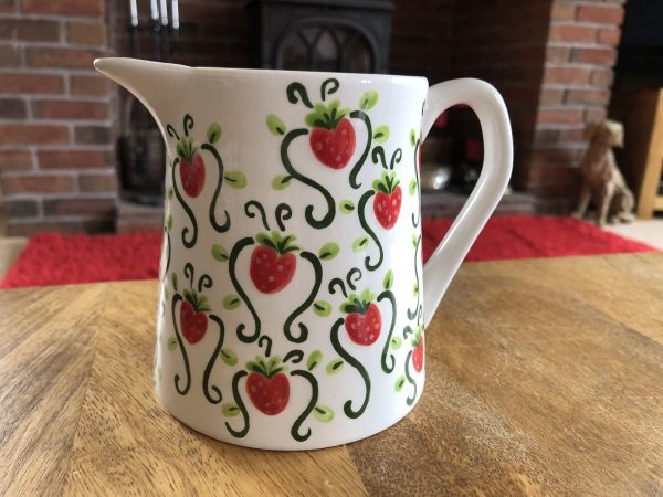 Hand Painted, Strawberry, Jug, Small, Ceramic, Pottery, Summer, Gifts for Friends and Family