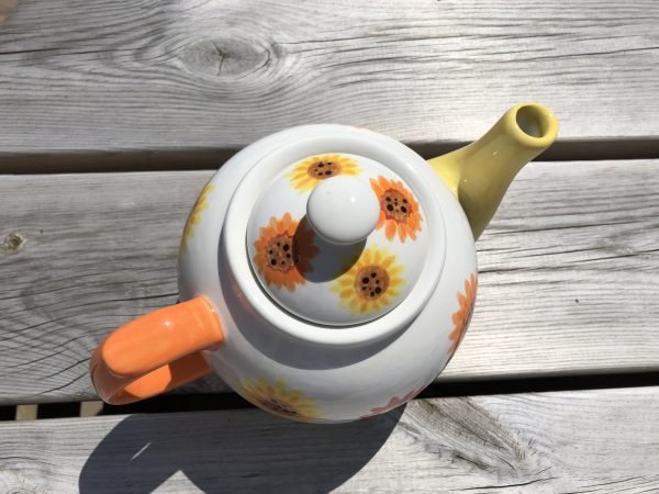 Hand Painted, Gerbera, Red, Orange, Yellow, Floral, Teapot, Ceramic, Pottery, Gifts for Friends and Family - Image 4