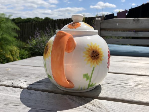 Hand Painted, Gerbera, Red, Orange, Yellow, Floral, Teapot, Ceramic, Pottery, Gifts for Friends and Family - Image 3