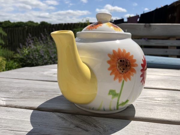 Hand Painted, Gerbera, Red, Orange, Yellow, Floral, Teapot, Ceramic, Pottery, Gifts for Friends and Family - Image 2