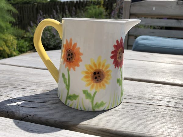 Hand Painted, Gerbera, Red, Orange, Yellow, Floral, Jug, Small, Ceramic, Pottery, Gifts for Friends and Family - Image 4