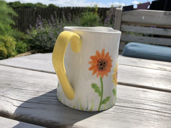 Hand Painted, Gerbera, Red, Orange, Yellow, Floral, Jug, Small, Ceramic, Pottery, Gifts for Friends and Family - Image 5