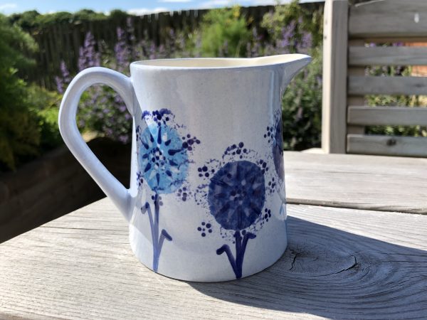 Hand Painted, Blue, Dandelion, Jug, Small, Ceramic, Pottery, Gifts for Friends and Family - Image 4