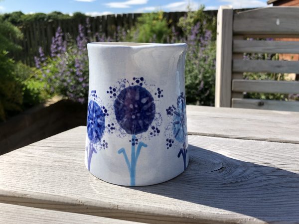 Hand Painted, Blue, Dandelion, Jug, Small, Ceramic, Pottery, Gifts for Friends and Family - Image 2