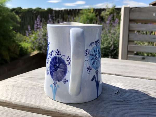 Hand Painted, Blue, Dandelion, Jug, Small, Ceramic, Pottery, Gifts for Friends and Family - Image 3