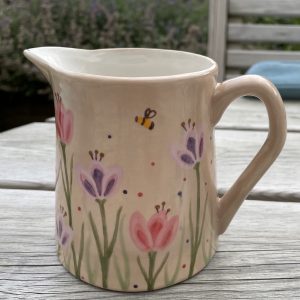 Hand Painted, Tulip, Garden, Jug, Small, Ceramic, Pottery, Gifts for Friends and Family