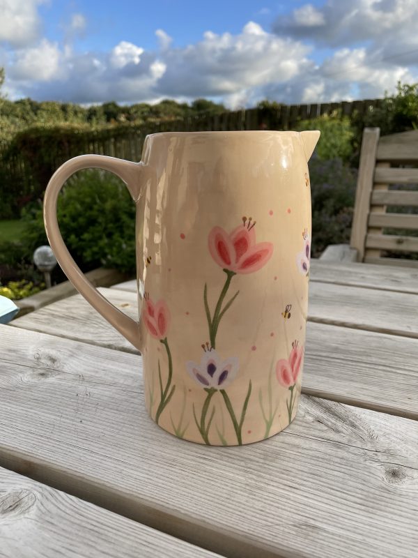 Hand Painted, Tulip, Garden, Jug, Large, Ceramic, Pottery, Gifts for Friends and Family - Image 2
