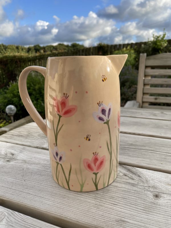 Hand Painted, Tulip, Garden, Jug, Large, Ceramic, Pottery, Gifts for Friends and Family - Image 3