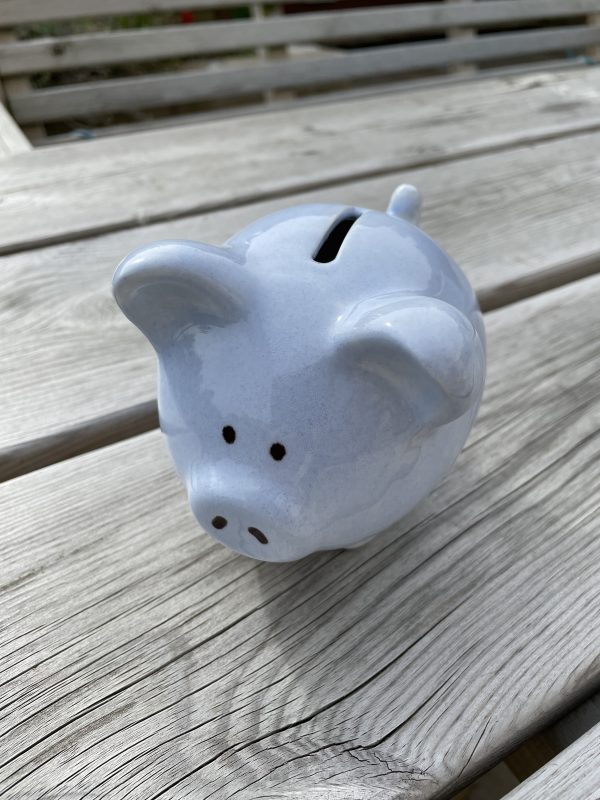 Hand Painted, Blue, Piggy Bank, Small, Ceramic, Pottery, Gifts for Friends and Family, Traditional - Image 5