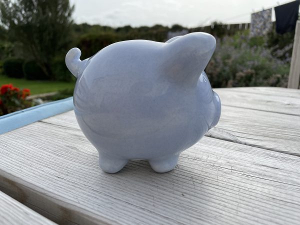 Hand Painted, Blue, Piggy Bank, Small, Ceramic, Pottery, Gifts for Friends and Family, Traditional - Image 4