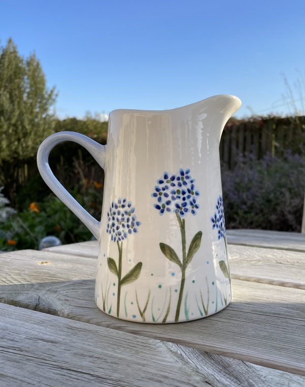 Hand Painted, Blue, Hydrangea, Jug, Medium, Ceramic, Pottery, Gifts for Friends and Family - Image 6