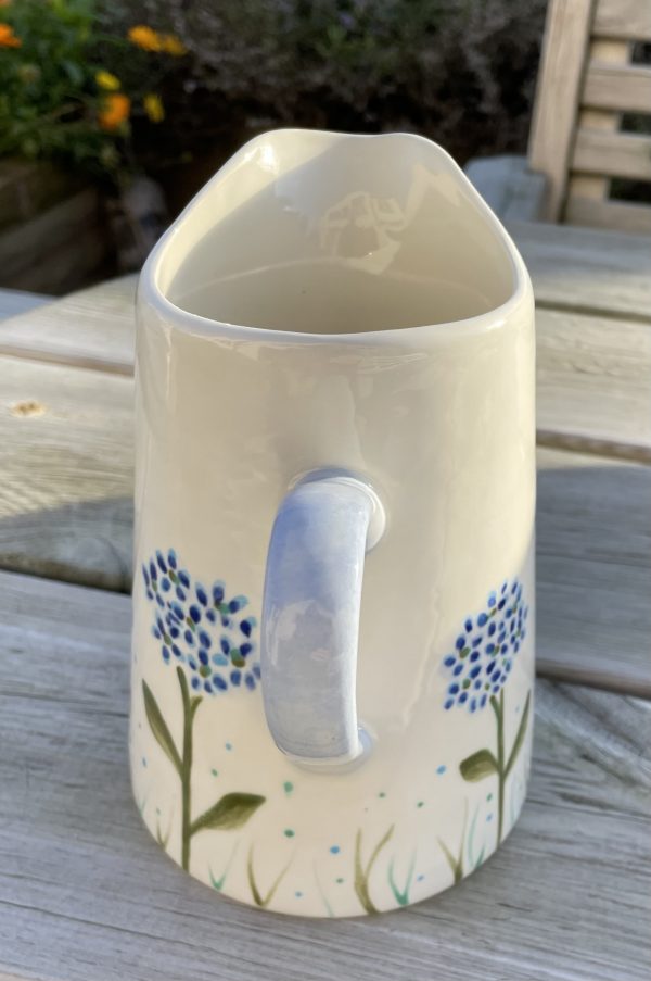 Hand Painted, Blue, Hydrangea, Jug, Medium, Ceramic, Pottery, Gifts for Friends and Family - Image 3