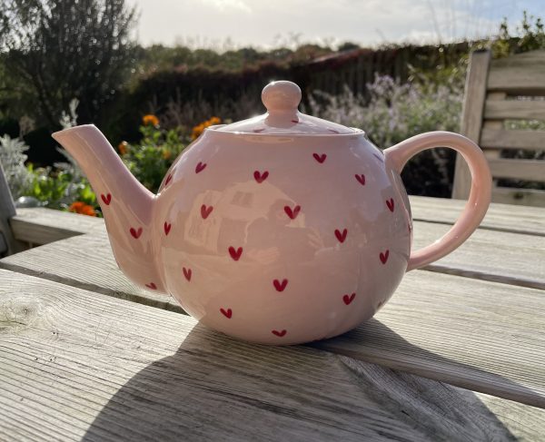 Hand Painted, Light Pink, Sweetheart, Teapot, Ceramic, Pottery, Gifts for Friends and Family