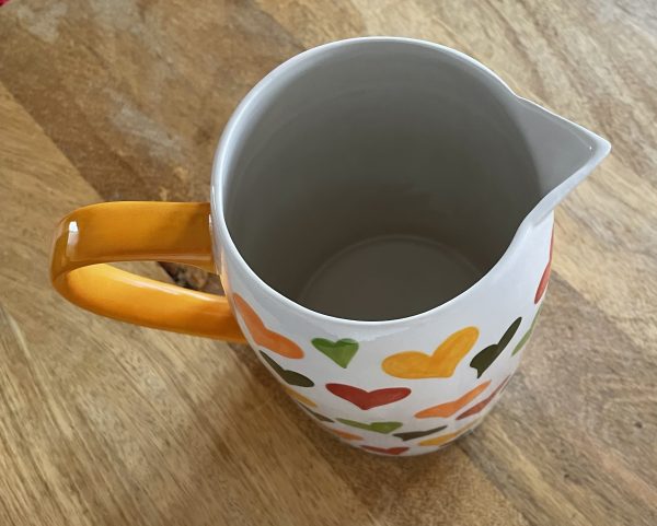 Hand Painted, Big Heart Jug, Multicoloured, Large, Ceramic, Pottery, Gifts for Friends and Family - Image 3