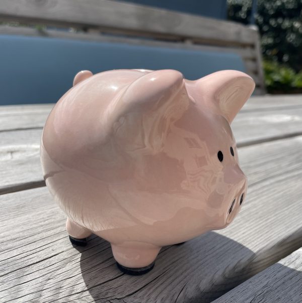 Hand Painted, Light Pink, Piggy Bank, Small, Ceramic, Pottery, Gifts for Children, Traditional - Image 4