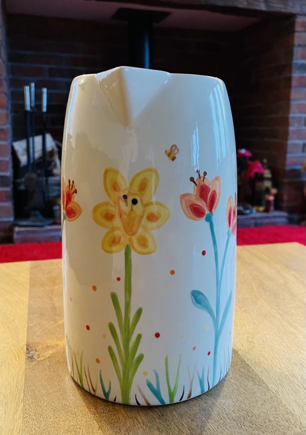 Hand Painted, Springtime,  Daffodil, Tulip, Jug, Large, Ceramic, Pottery, Gifts for Friends and Family - Image 3