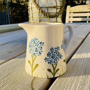 Small, Jug, White, Blue Hydrangea, Design, Ceramic, Pottery, Gifts for Friends and Family