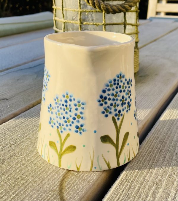 Small, Jug, White, Blue Hydrangea, Design, Ceramic, Pottery, Gifts for Friends and Family - Image 4