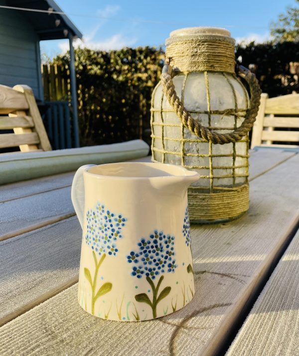 Small, Jug, White, Blue Hydrangea, Design, Ceramic, Pottery, Gifts for Friends and Family - Image 5