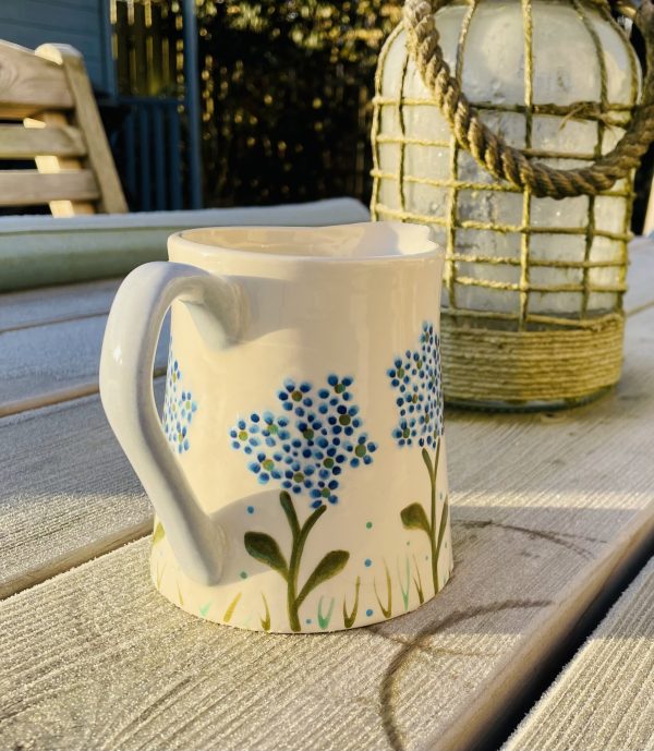Small, Jug, White, Blue Hydrangea, Design, Ceramic, Pottery, Gifts for Friends and Family - Image 6