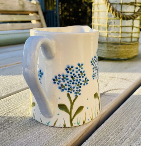 Small, Jug, White, Blue Hydrangea, Design, Ceramic, Pottery, Gifts for Friends and Family - Image 2