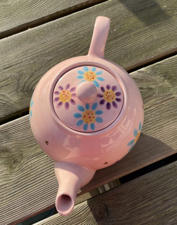 Hand Painted, Pink, Purple, Teal, Floral, Busy Bee, Teapot, Ceramic, Pottery, Gifts for Friends and Family - Image 8
