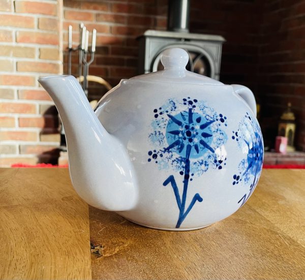 Hand Painted, Blue, Dandelion, Teapot, Ceramic, Pottery, Gifts for Friends and Family - Image 2