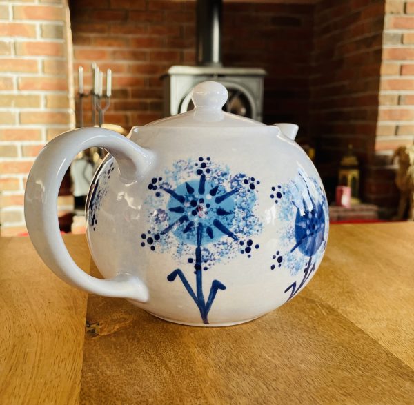 Hand Painted, Blue, Dandelion, Teapot, Ceramic, Pottery, Gifts for Friends and Family - Image 7