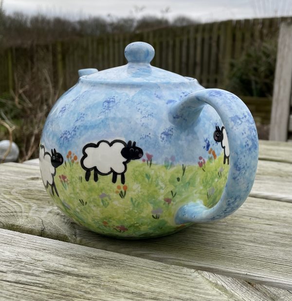 Springtime Sheep Design Teapot, Ceramic Pottery Shop, Gifts for Friends and Family - Image 6