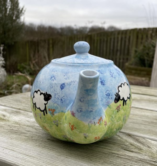Springtime Sheep Design Teapot, Ceramic Pottery Shop, Gifts for Friends and Family - Image 5