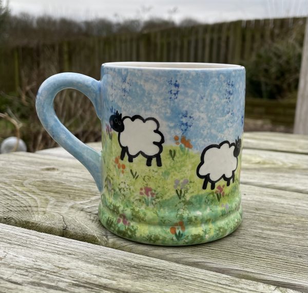 Mugs. Hand Painted Spring Sheep, Lambs, Mug, Ceramic Pottery Shop, Gifts for Friends and Family - Image 8
