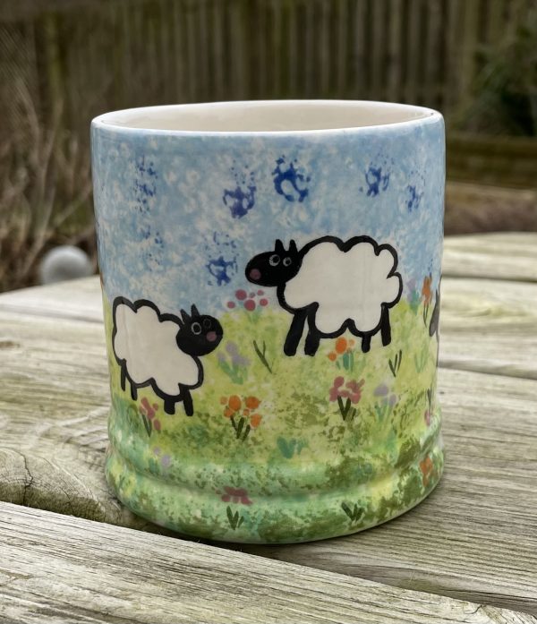 Mugs. Hand Painted Spring Sheep, Lambs, Mug, Ceramic Pottery Shop, Gifts for Friends and Family - Image 6