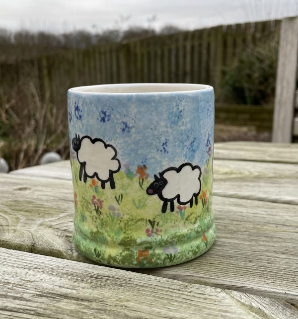 Mugs. Hand Painted Spring Sheep, Lambs, Mug, Ceramic Pottery Shop, Gifts for Friends and Family - Image 5