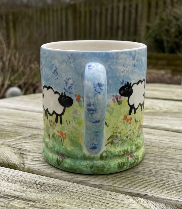 Mugs. Hand Painted Spring Sheep, Lambs, Mug, Ceramic Pottery Shop, Gifts for Friends and Family - Image 3