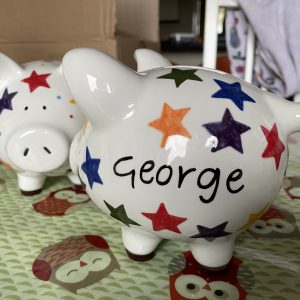 Personalised, Piggy Bank, Hand Painted, Large, Ceramic, Gifts, Children, Adults, Birthday, Fun