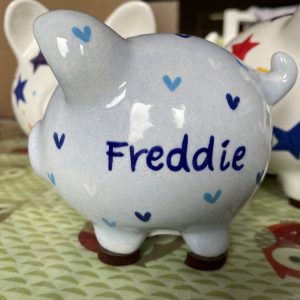 Piggy Bank, Hand Painted, Personalised, Medium,  Ceramic, Pottery, Gifts, Children, Baptism, Birthday